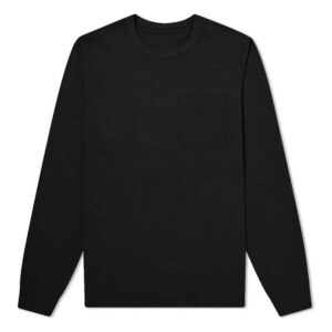 Factory Supply Customize Logo Men’s Crewneck Blouse Solid Color Long Sleeve 100% Cotton Work T-Shirt