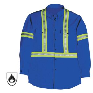 CAT II 9 Cal Hot Sale Unisex Welding Arc Rated Clothes Breathable Hi Vis Reflective Fire Retardant Arc Flash Shirt