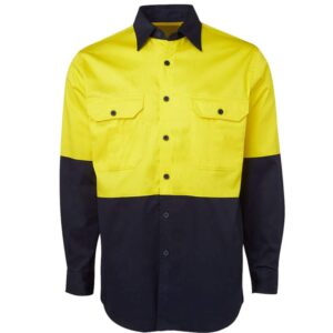 Industry Traffic Workwear Fluorescent Yellow / Orange Reflective Work High Visibility Shirts Long Sleeve