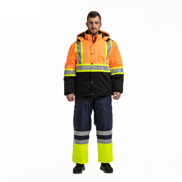 High Quality Men's Safety Hi Vis Workwear Jacket Construction Reflective Winter  Safety waterproof  insulated Rain Working Jacket - Image 5
