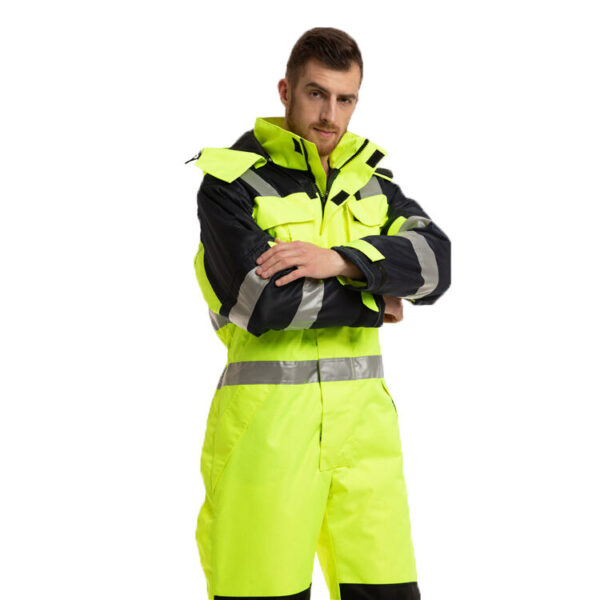 Custom Design Petroleum Petrochemical Metallurgical Workers Freezer Clothing Winter Waterproof Insulated Overalls For Men - Image 4