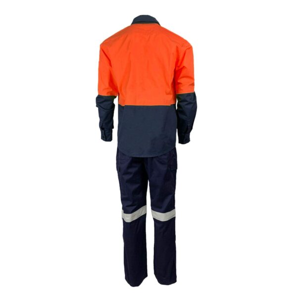 Customize Safety Work Suit For Mining Construction Unisex 100% Cotton Clothes High Visibility Long Sleeve Shirt And Pants - Image 3
