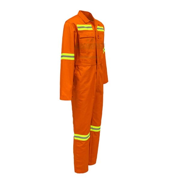 Construction Worker Reflective Hi Vis Safety Work Coverall With Two Pockets On The Chest  Workwear Clothes - Image 3