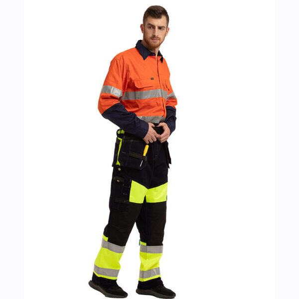 AS/NZS 1906 Mining Construction Workwear Suits Mens Hi Vis Reflective Working Shirt - Image 3