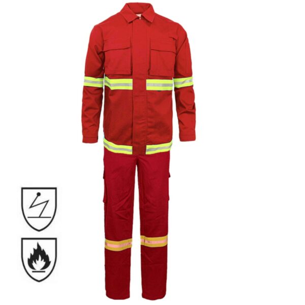 FR Work Two Piece Suit Reflective Hi Vis Safety Steel Mining Oil And Gas Industry Fireproof Clothing - Image 3