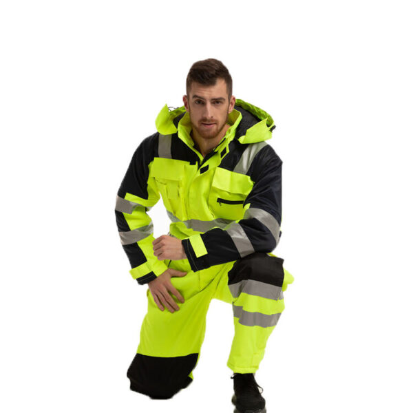 Custom Design Petroleum Petrochemical Metallurgical Workers Freezer Clothing Winter Waterproof Insulated Overalls For Men - Image 5