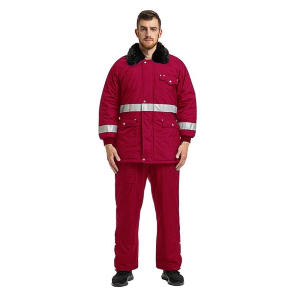 Custom Logo Reflective Safety Winter Workwear Cold Storage Windproof Waterproof Freezer Jackets And Pants - Image 4