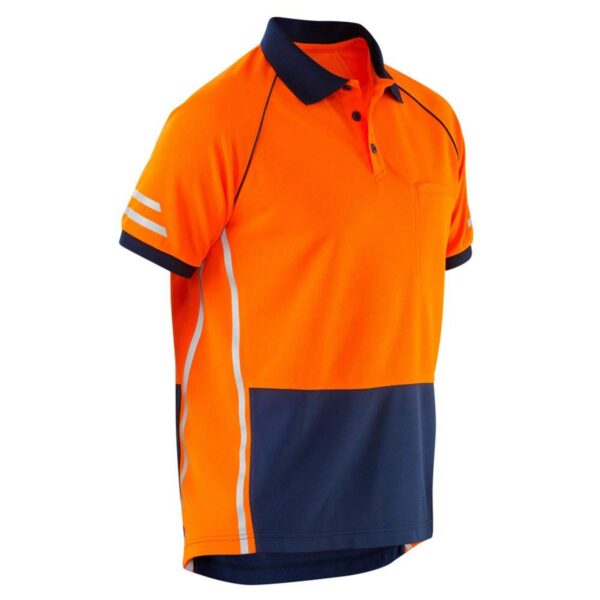 Customize Work Clothes For Mining Workers Premium Hi vis Safety Reflective Short Sleeves Polo Shirt - Image 3