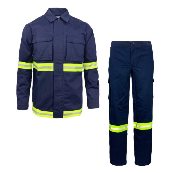 FR Work Two Piece Suit Reflective Hi Vis Safety Steel Mining Oil And Gas Industry Fireproof Clothing - Image 5