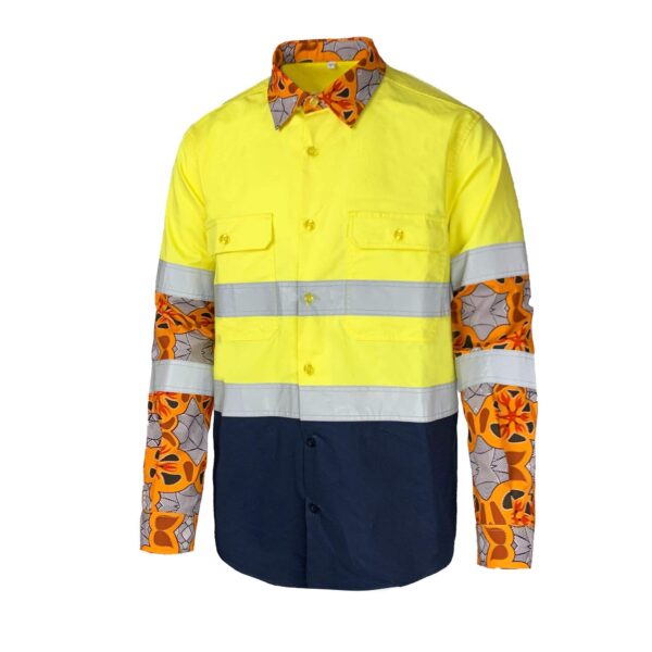 AS/NZS 1906 Faison Workwear Customize Pattern UPF Protect Reflective Cotton High Visibility Shirts - Image 5