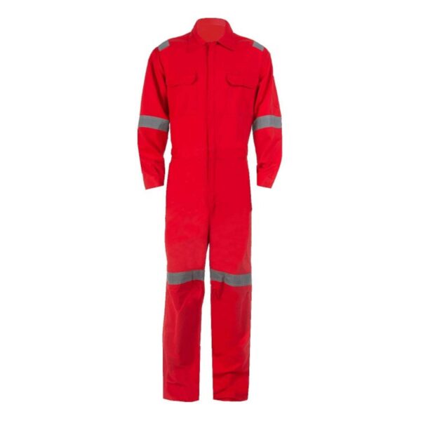 Factory Customize Hi Vis Reflective Durable Workwear Industrial Polyester/Cotton Orange Men's Boiler Suits - Image 3