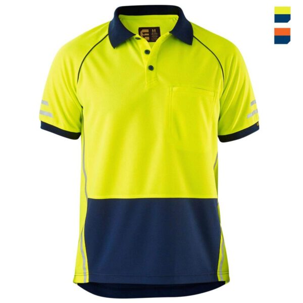 Customize Work Clothes For Mining Workers Premium Hi vis Safety Reflective Short Sleeves Polo Shirt - Image 8