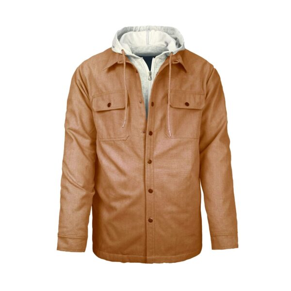 Custom Logo Canvas Insulated Hooded Workwear Windproof Winter Jacket - Image 2