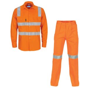 Custom  High Quality Reflective Shirts And Pants Traffic Construction Antistatic Cotton Hi Vis Fr Shirts