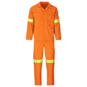 Factory Custom Oil And Gas Industrial  Workwear Orange Reflective Hi Vis  Boilersuit