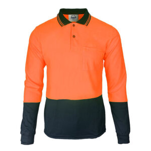 Hot Sale Customize Logo Spliced Two Tone Hi-Vis Reflective Safety Work Polo Shirt