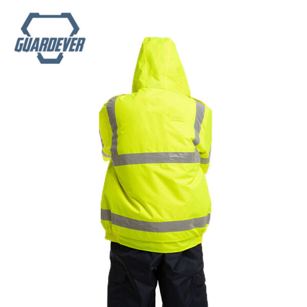 Factory Customize Class 3 Reflective Construction Reversible Waterproof Windproof Winter Insulate Safety Hi Vis Work Jacket - Image 3