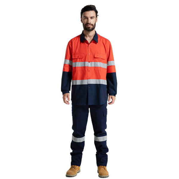 Customizable Australian Mechanic Mining Safety Workwear Reflective Cotton Drill High Vis Clothes - Image 3