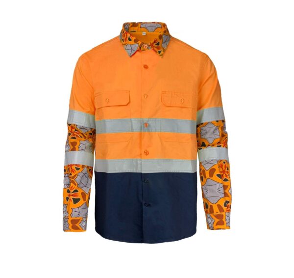 AS/NZS 1906 Faison Workwear Customize Pattern UPF Protect Reflective Cotton High Visibility Shirts - Image 3