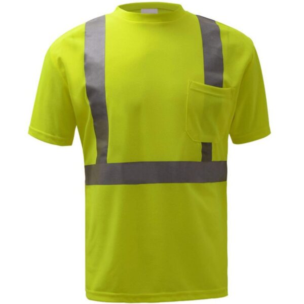 Factory Customize  Workwear Quick-Dry Breathable Premium Pocket Hi Vis Reflective Safety T-Shirt - Image 4