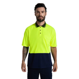 Hi Vis Two Tone Birdeye Quick Dry Workwear safety mining Security Short Sleeves Polo shirts