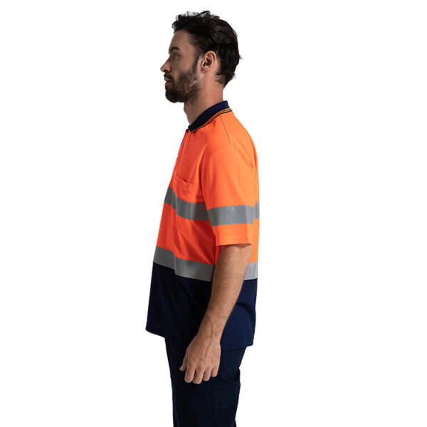 Workwear Customize 100% Cotton Two Tone Unisex Work Clothes Hi Vis Short Sleeve Quick Dry Security Safety Polo Shirts - Image 3