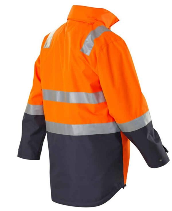 Customize OEM Service Waterproof Cold-Proof Orange Fluorescence Workwear Quality 3 In 1 Safety Hi Vis Winter Jacket - Image 3