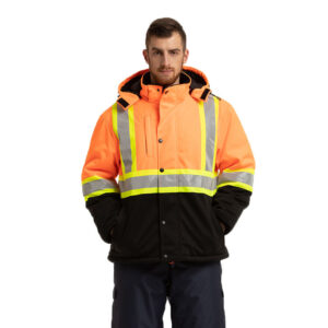 High Quality Men’s Safety Hi Vis Workwear Jacket Construction Reflective Winter  Safety waterproof  insulated Rain Working Jacket