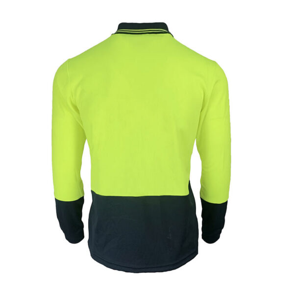 Hot Sale Customize Logo Spliced Two Tone Hi-Vis Reflective Safety Work Polo Shirt - Image 4