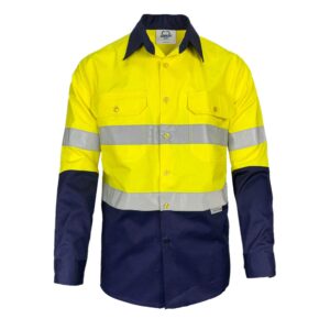 AS/NZS 1906 Factory Customize Logo Traffic Railway Mining Cotton UPF50+ Safety Reflective High Visibility Work Shirts