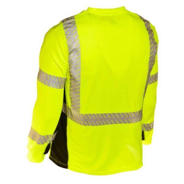Industrial Breathable Bird-eyes Crew Neck Work Clothes Hi vis Safety Long Sleeves T-Shirt - Image 2