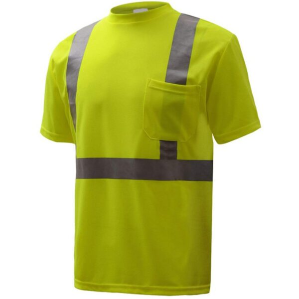 Factory Customize  Workwear Quick-Dry Breathable Premium Pocket Hi Vis Reflective Safety T-Shirt - Image 5