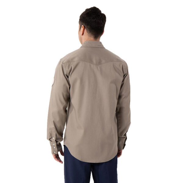 NFPA 2112 CAT 2 Pearl Snap Buttons Long Sleeve FR FRC Flame Retardant Fire Resistant Welding Shirts For Men - Image 2