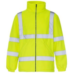Hot Sale Unisex Zipper Front Reflective Safety Workwear Construction Traffic Railway High Vis Fleece Jacket