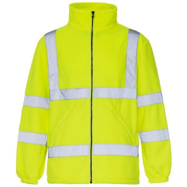 Hot Sale Unisex Zipper Front Reflective Safety Workwear Construction Traffic Railway High Vis Fleece Jacket