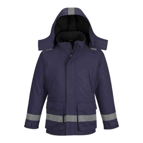 Hot Sale Insulated Polyester/Cotton Reflective Safety Jacket Industrial Mechanic Oil Winter Hooded Workwear - Image 3