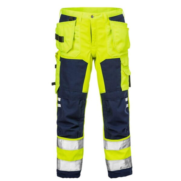 Hi Vis Reflective Safety Work Cargo Pants For Traffic Railway Road Mining Multi-Pocket Waterproof Oil Proof Orange Hi Vis Trousers - Image 3
