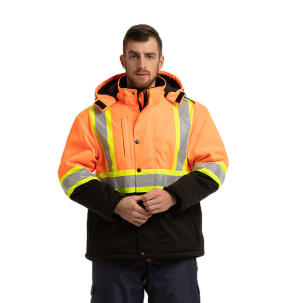 High Quality Men's Safety Hi Vis Workwear Jacket Construction Reflective Winter  Safety waterproof  insulated Rain Working Jacket - Image 4