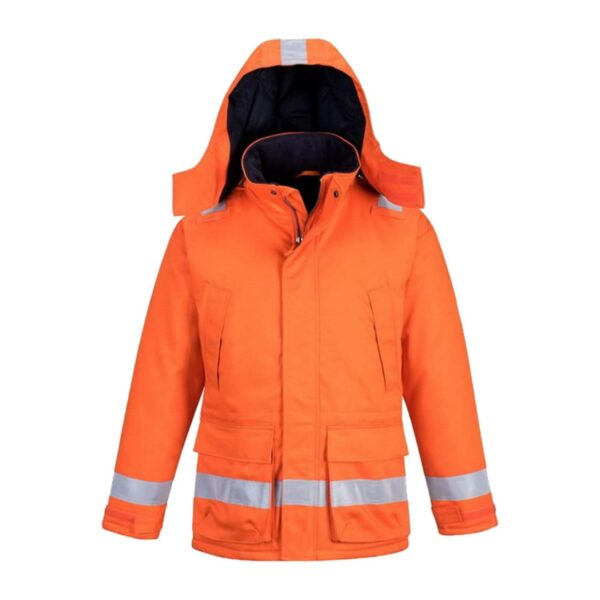 Hot Sale Insulated Polyester/Cotton Reflective Safety Jacket Industrial Mechanic Oil Winter Hooded Workwear - Image 4