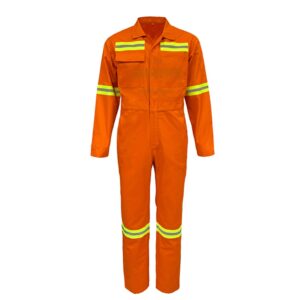 Construction Worker Reflective Hi Vis Safety Work Coverall With Two Pockets On The Chest  Workwear Clothes