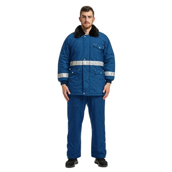 Custom Logo Reflective Safety Winter Workwear Cold Storage Windproof Waterproof Freezer Jackets And Pants - Image 3