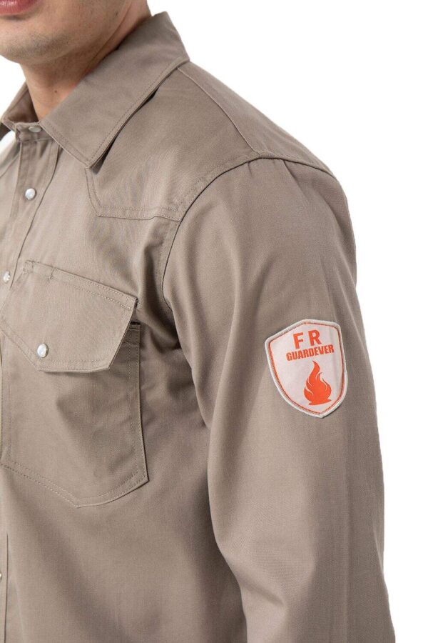 NFPA 2112 CAT 2 Pearl Snap Buttons Long Sleeve FR FRC Flame Retardant Fire Resistant Welding Shirts For Men - Image 6