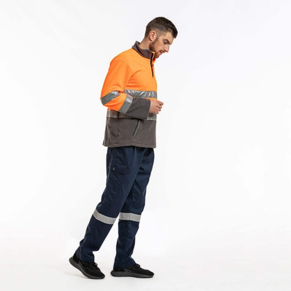 Factory Supply Safety Winter Work Sweater Windproof Keep Warm Fleece High Visibility Pullover - Image 4