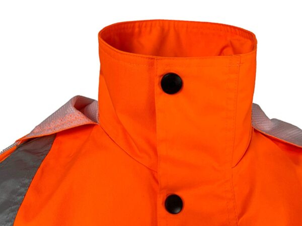 Hot Sale Hi Vis Mesh Lining Coal Oil Traffic Construction Waterproof Windproof Reflective Anti-Static Safety Jacket - Image 3