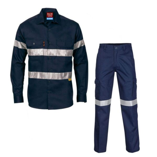 Custom  High Quality Reflective Shirts And Pants Traffic Construction Antistatic Cotton Hi Vis Fr Shirts - Image 6