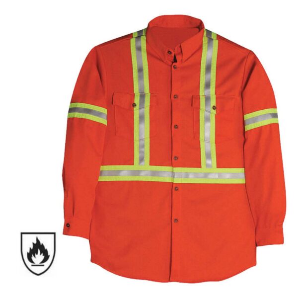 CAT II 9 Cal Hot Sale Unisex Welding Arc Rated Clothes Breathable Hi Vis Reflective Fire Retardant Arc Flash Shirt - Image 3