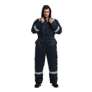 Safety Custom Logo Industrial Cotton  Freezer Overall Cold Storage Coldproof Windproof Multi Functional Coverall