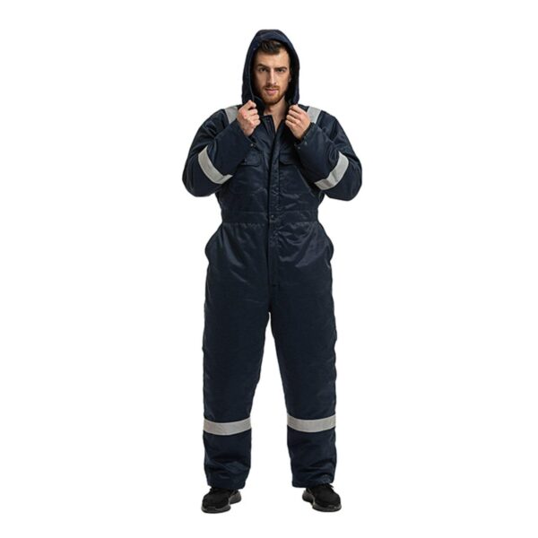 Safety Custom Logo Industrial Cotton  Freezer Overall Cold Storage Coldproof Windproof Multi Functional Coverall