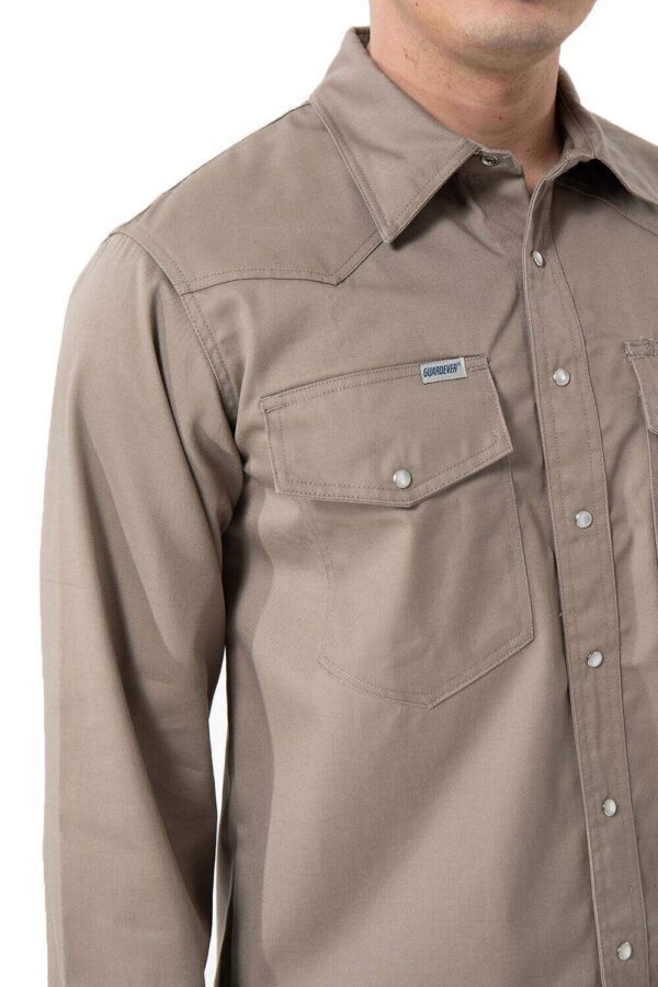 NFPA 2112 CAT 2 Pearl Snap Buttons Long Sleeve FR FRC Flame Retardant Fire Resistant Welding Shirts For Men - Image 7