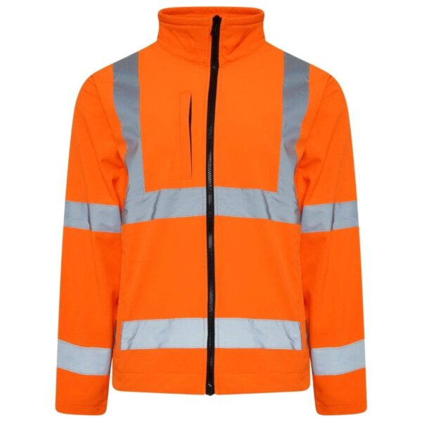Factory Supply Hot Sale Reflective Safety Workwear Fleece Waterproof Windproof High Visibility Softshell Jacket - Image 2